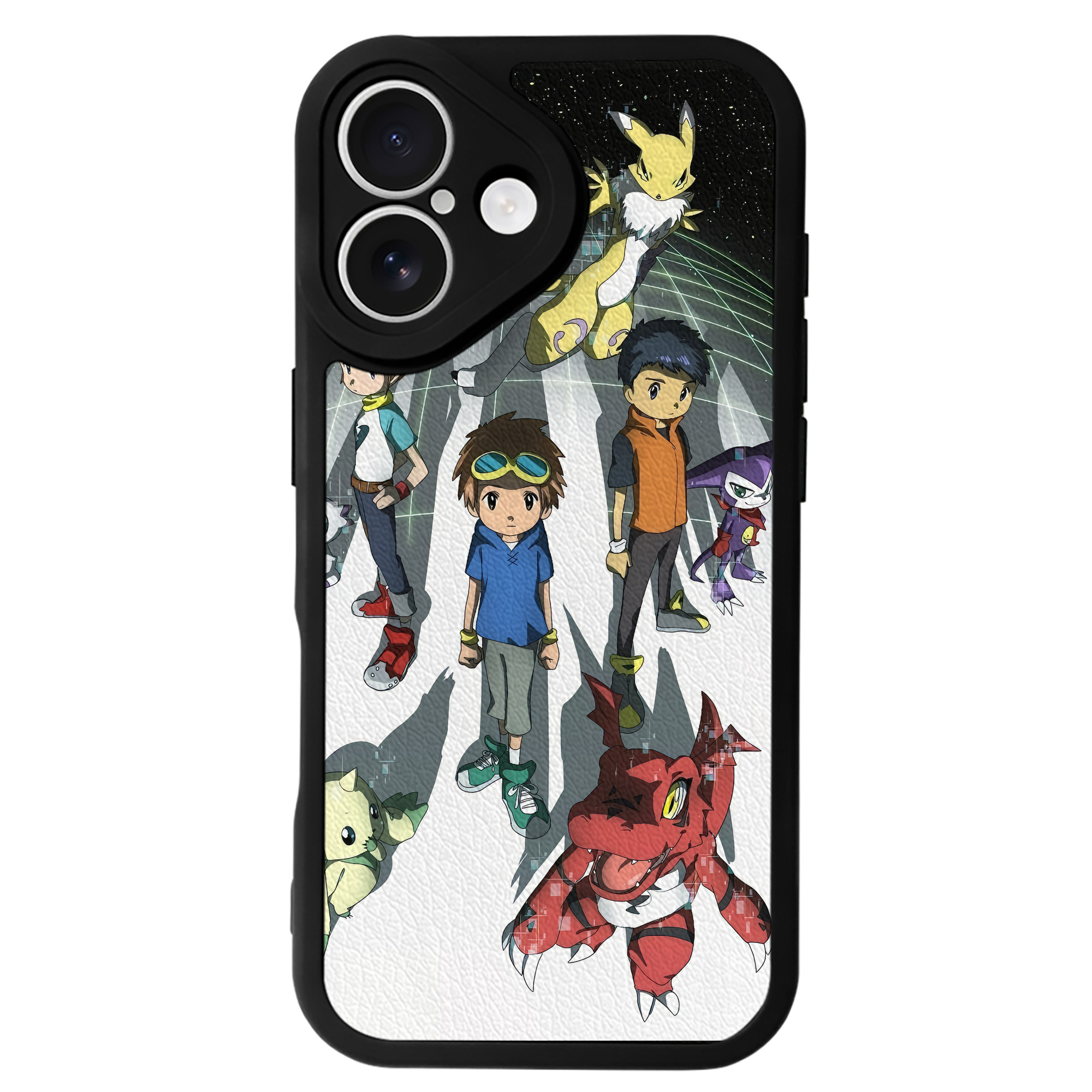 （画像用） Digimon デジタルモンスター/デジモン 【iPhone 16シリーズ対応】シリコンスマホケース（レザー調） 材質：シリコン